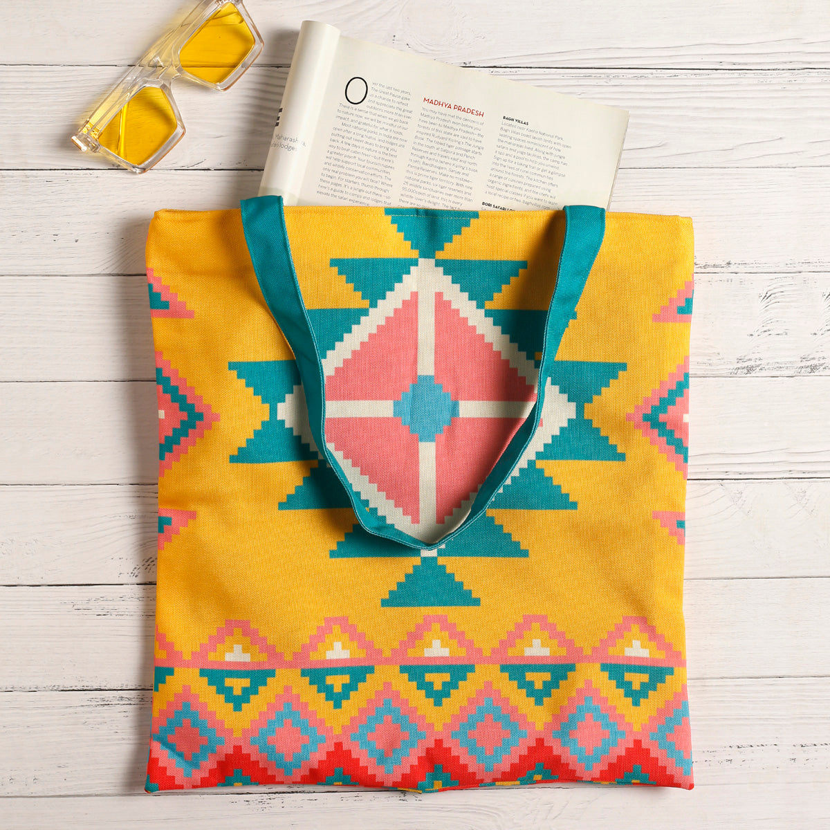Vivid Abstract Cotton Canvas Tote Bags 2