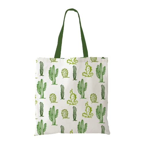 Cute Cactus Art Cotton Canvas Tote Bags 5