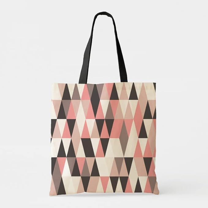 Geometric Cotton Canvas Tote Bags 5