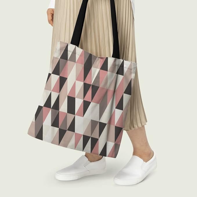 Geometric Cotton Canvas Tote Bags 4