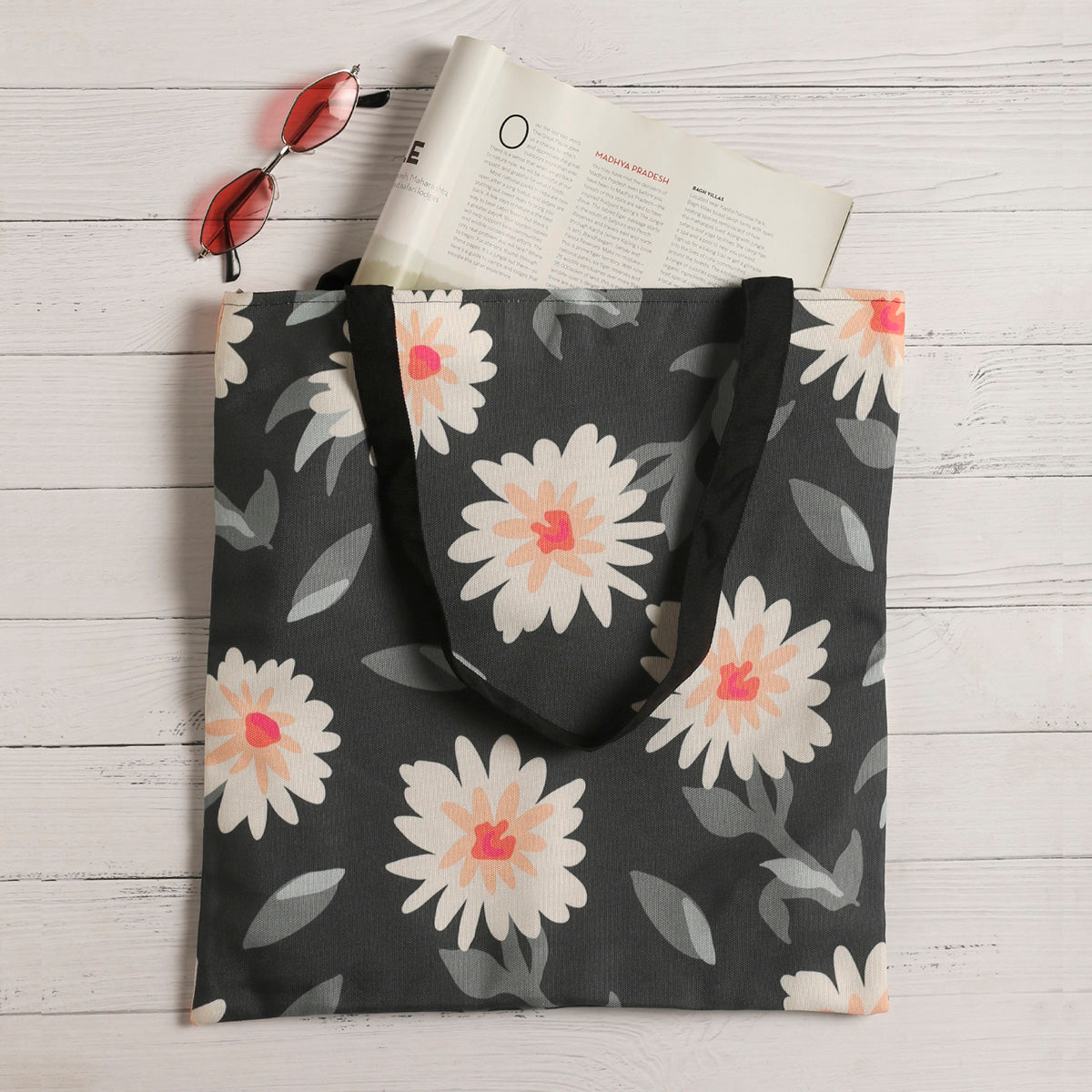 Fields of Daisy Canvas Tote Bags 2
