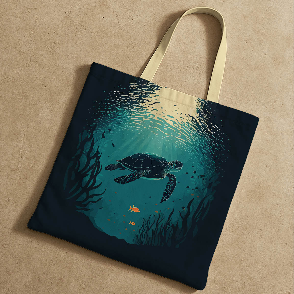 Green Turtle Ocean Theme Tote Bag 4