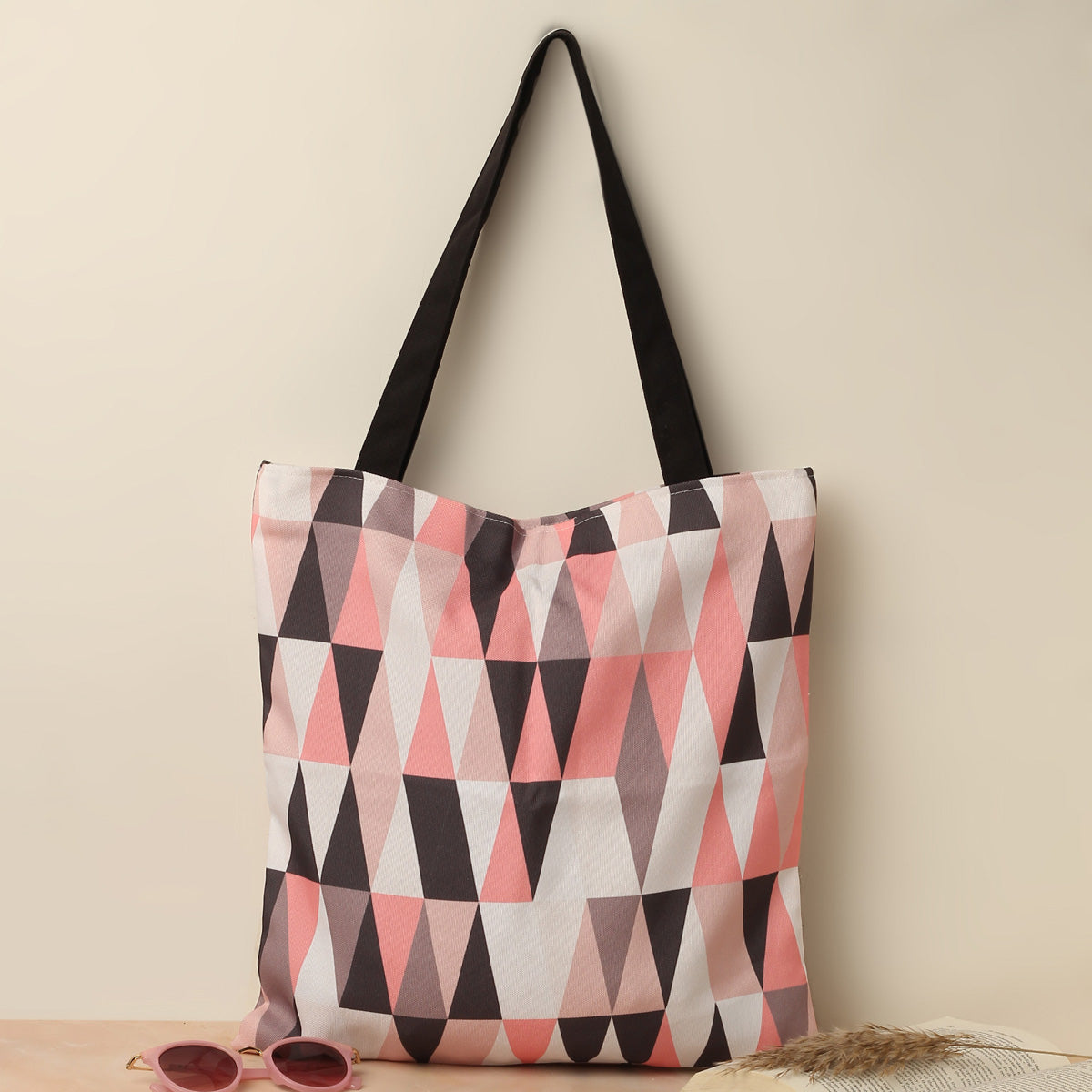 Geometric Cotton Canvas Tote Bags 2