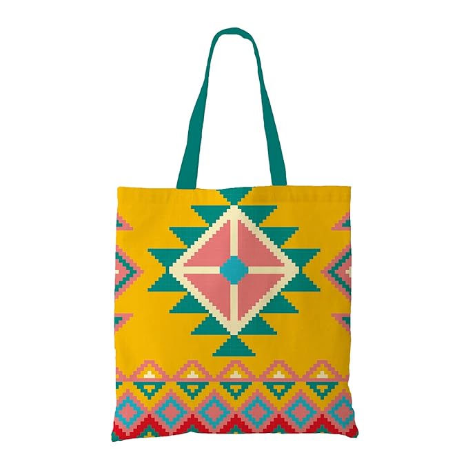 Vivid Abstract Cotton Canvas Tote Bags 3