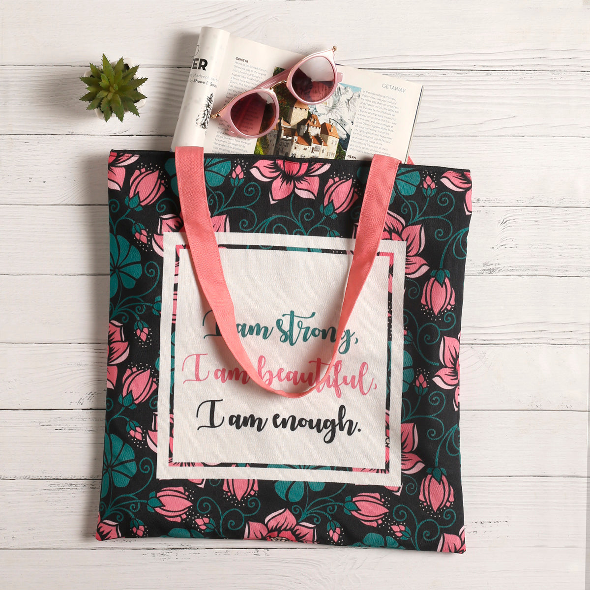 Strong & Beautiful Cotton Canvas Tote Bags 2