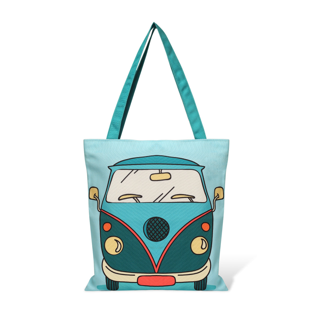 Cartoon Van Cotton Canvas Tote Bags 5