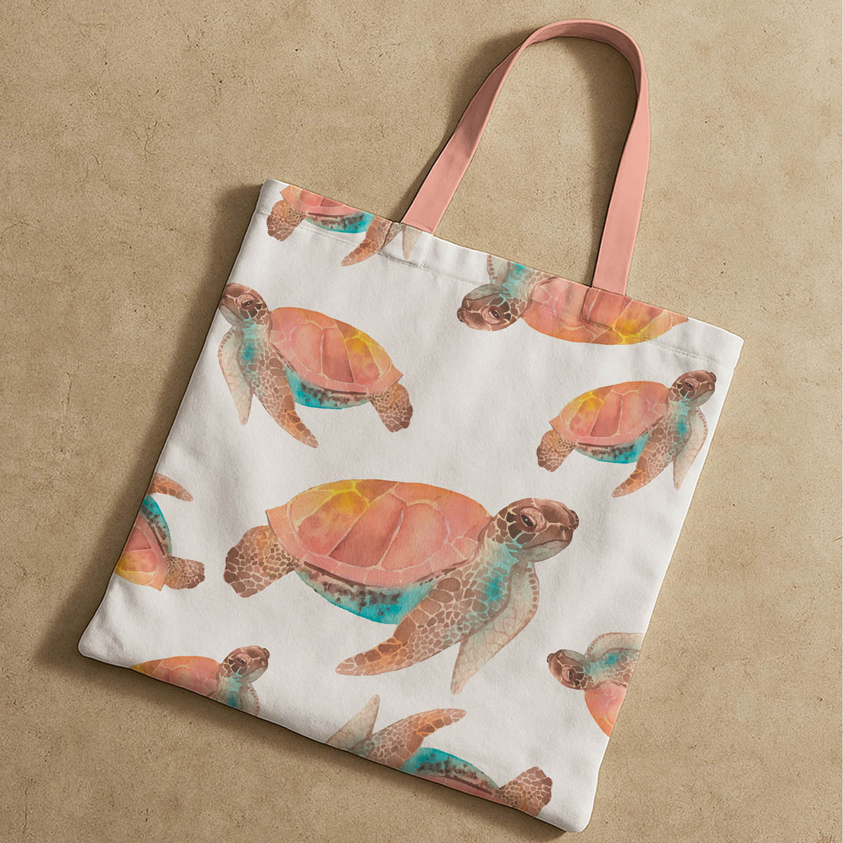Turtle Art Ocean Theme Tote Bag 3