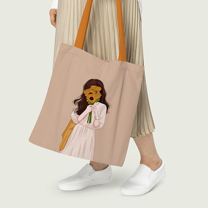 Shy Girl Canvas Tote Bag 4