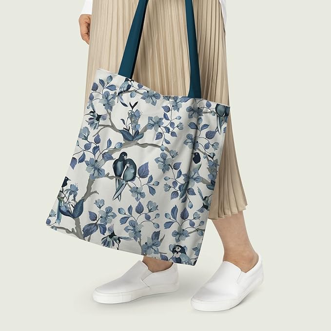 Birds of Paradise Cotton Canvas Tote Bags 3
