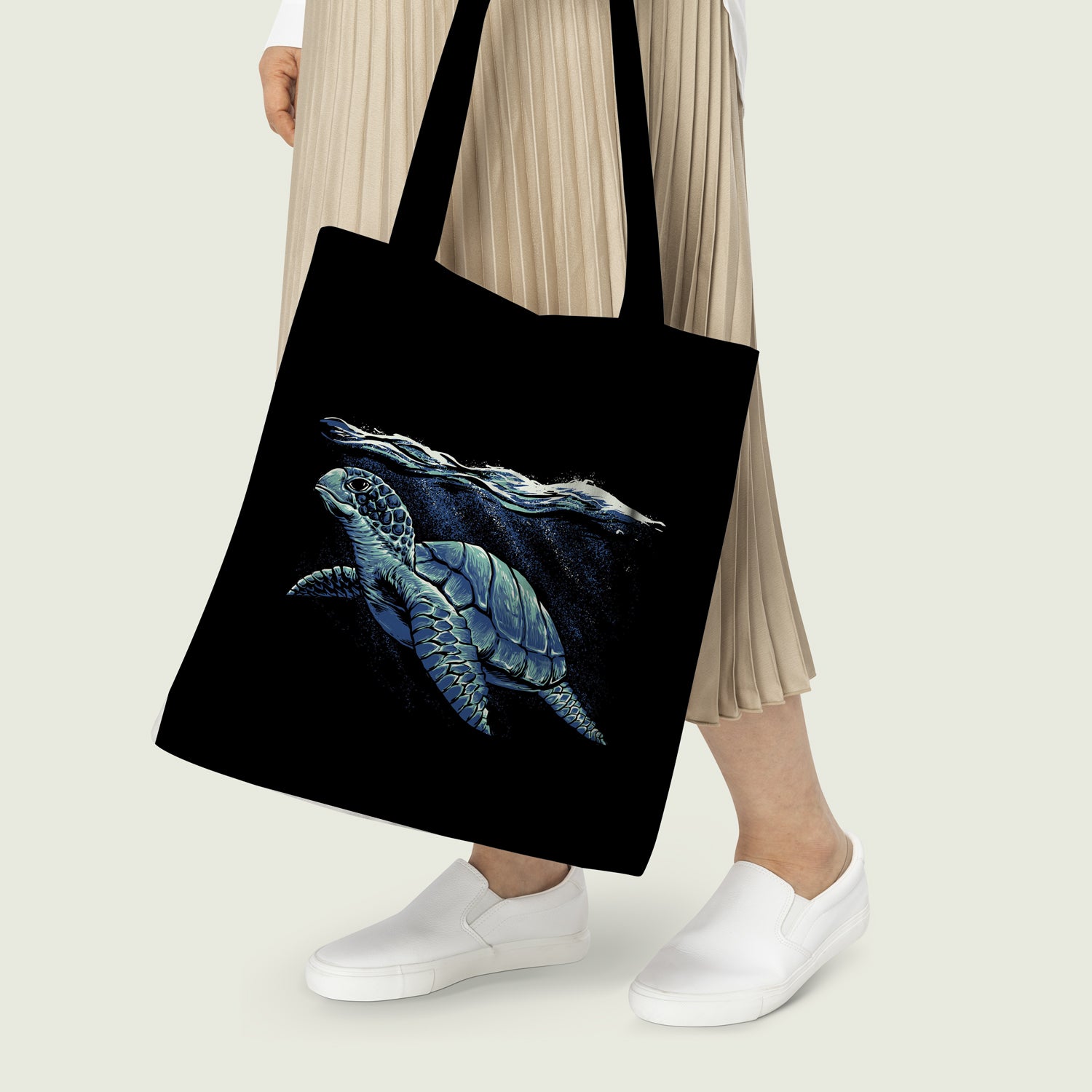 Blue Turtle Ocean Theme Tote Bag 5