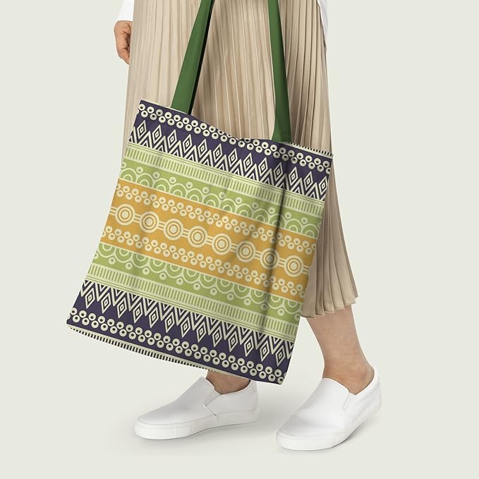 Aztec Art Cotton Canvas Tote Bags 3