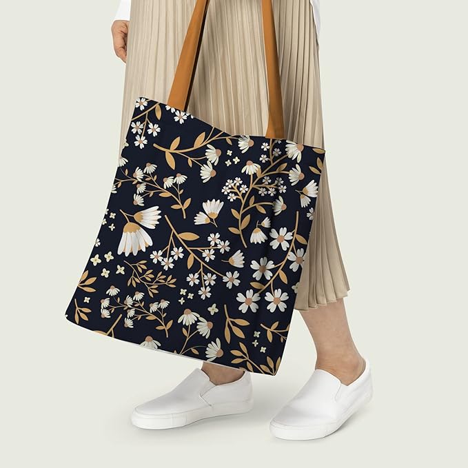 Midnight Garden Cotton Canvas Tote Bags 3