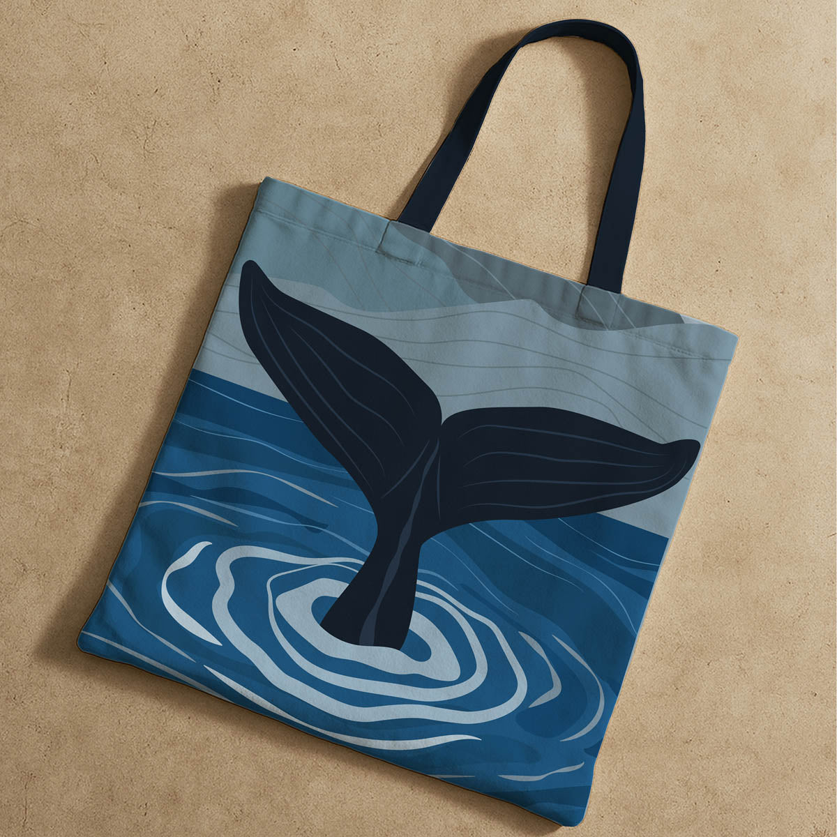 Cute Sperm Whale Ocean Theme Tote Bag 5