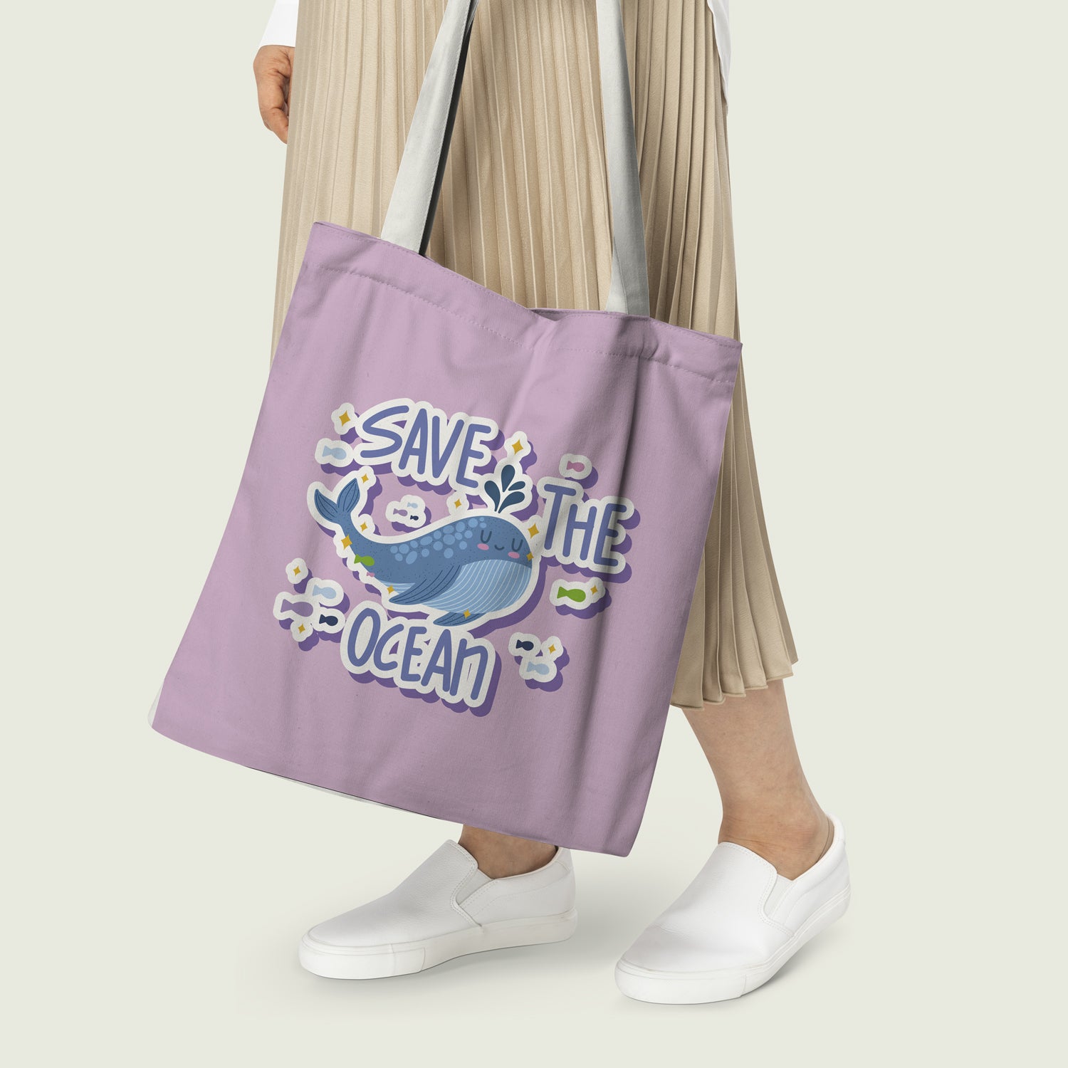 Save The Ocean Whale Ocean Theme Tote Bag 4