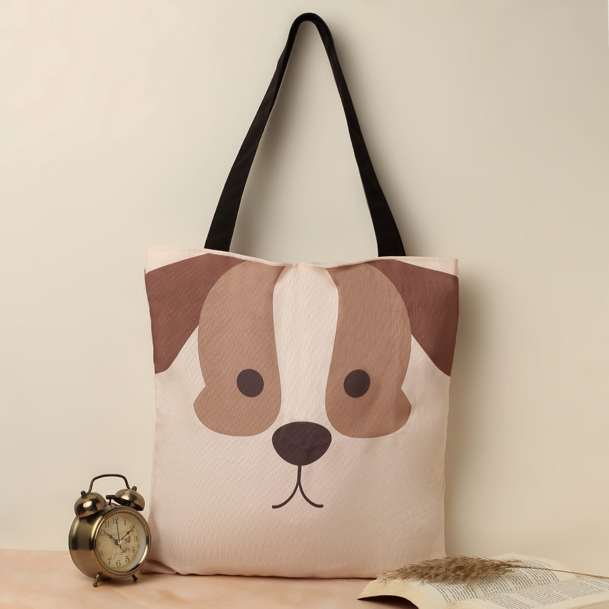 Cute Dog Cotton Canvas Tote Bags 2