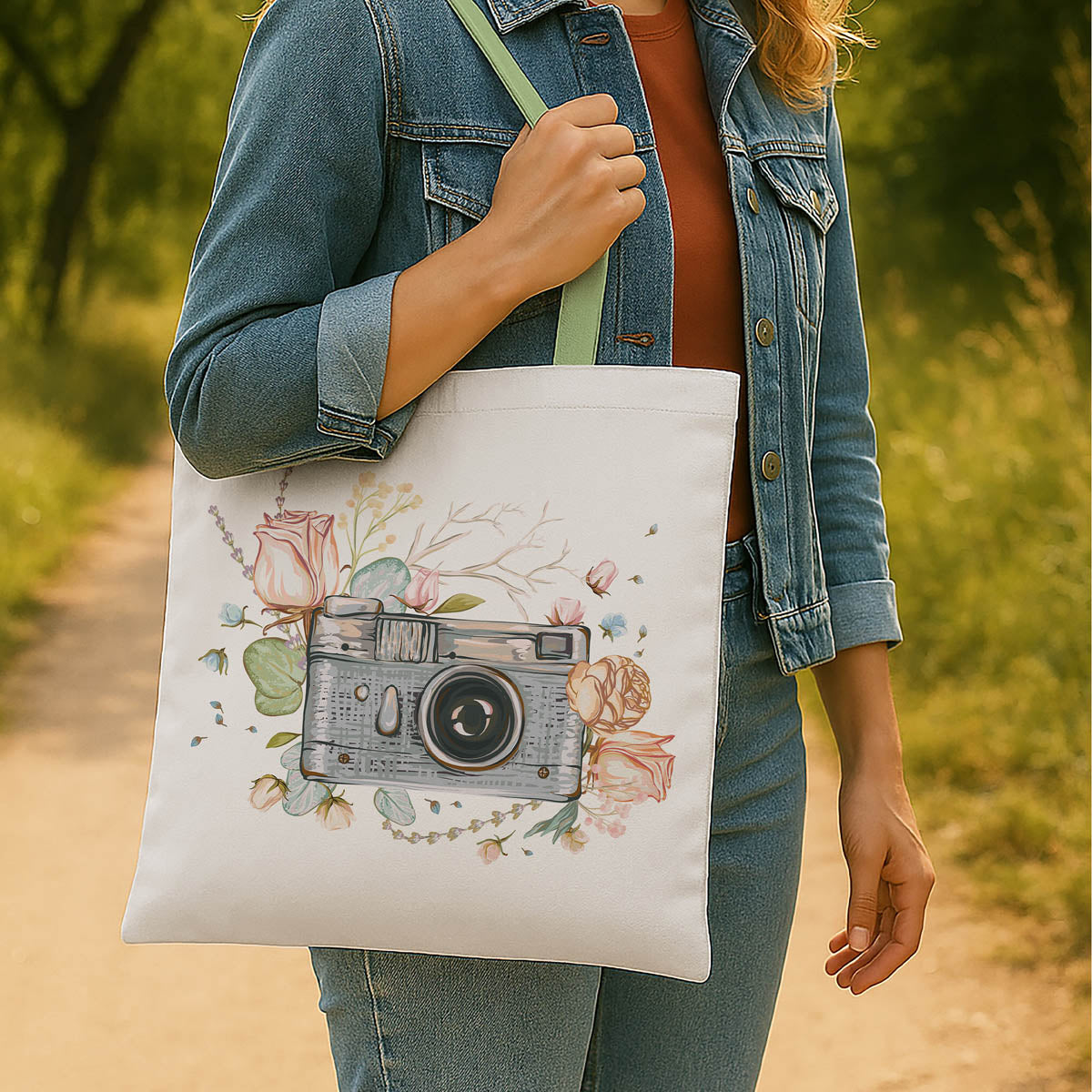 Vintage Camera Art Canvas Tote Bag 2