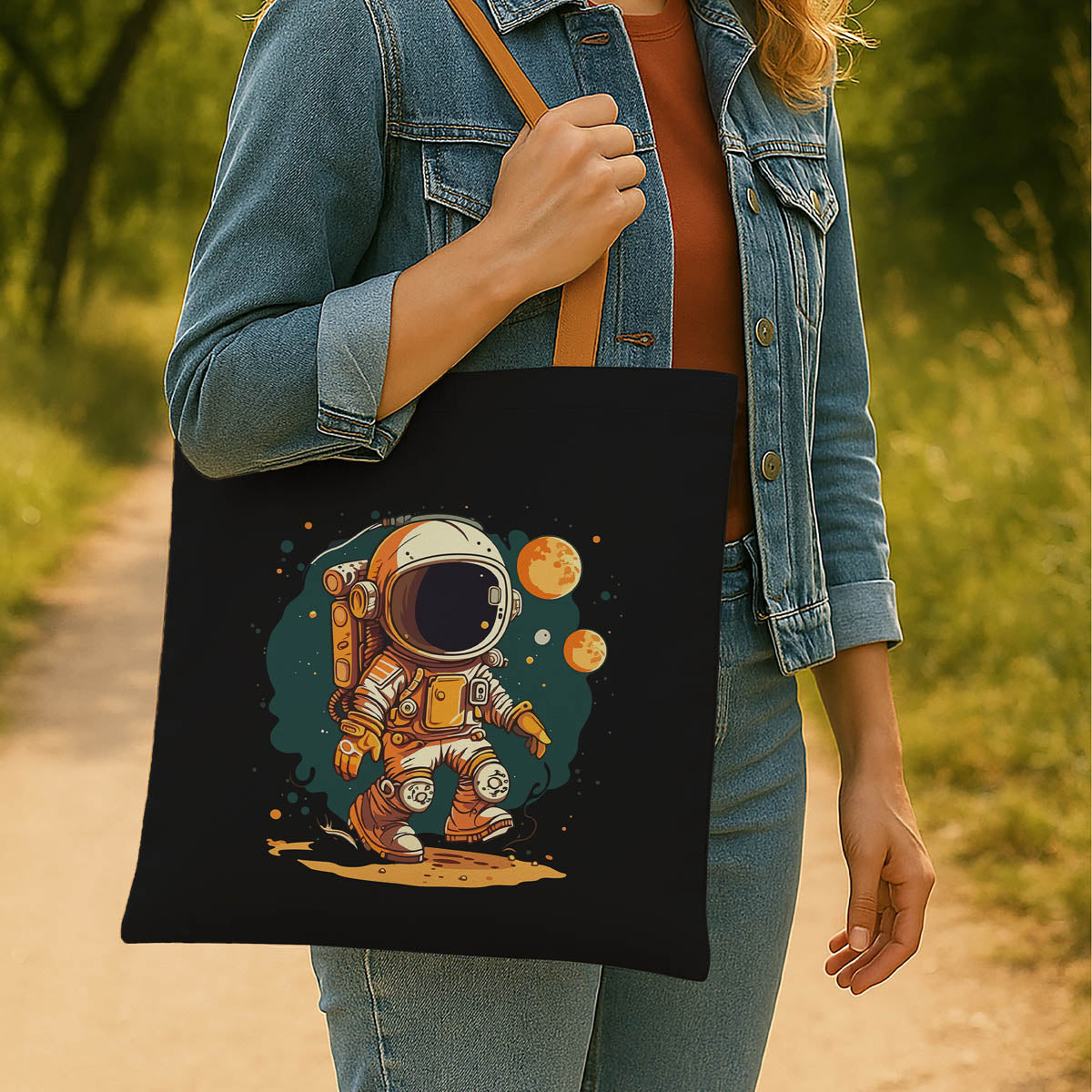 Cool Astraonaut Canvas Tote Bag 2