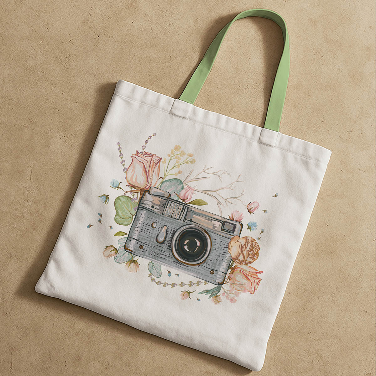 Vintage Camera Art Canvas Tote Bag 3