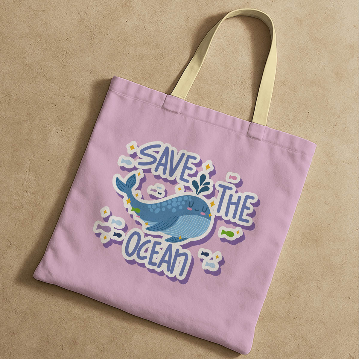 Save The Ocean Whale Ocean Theme Tote Bag 3