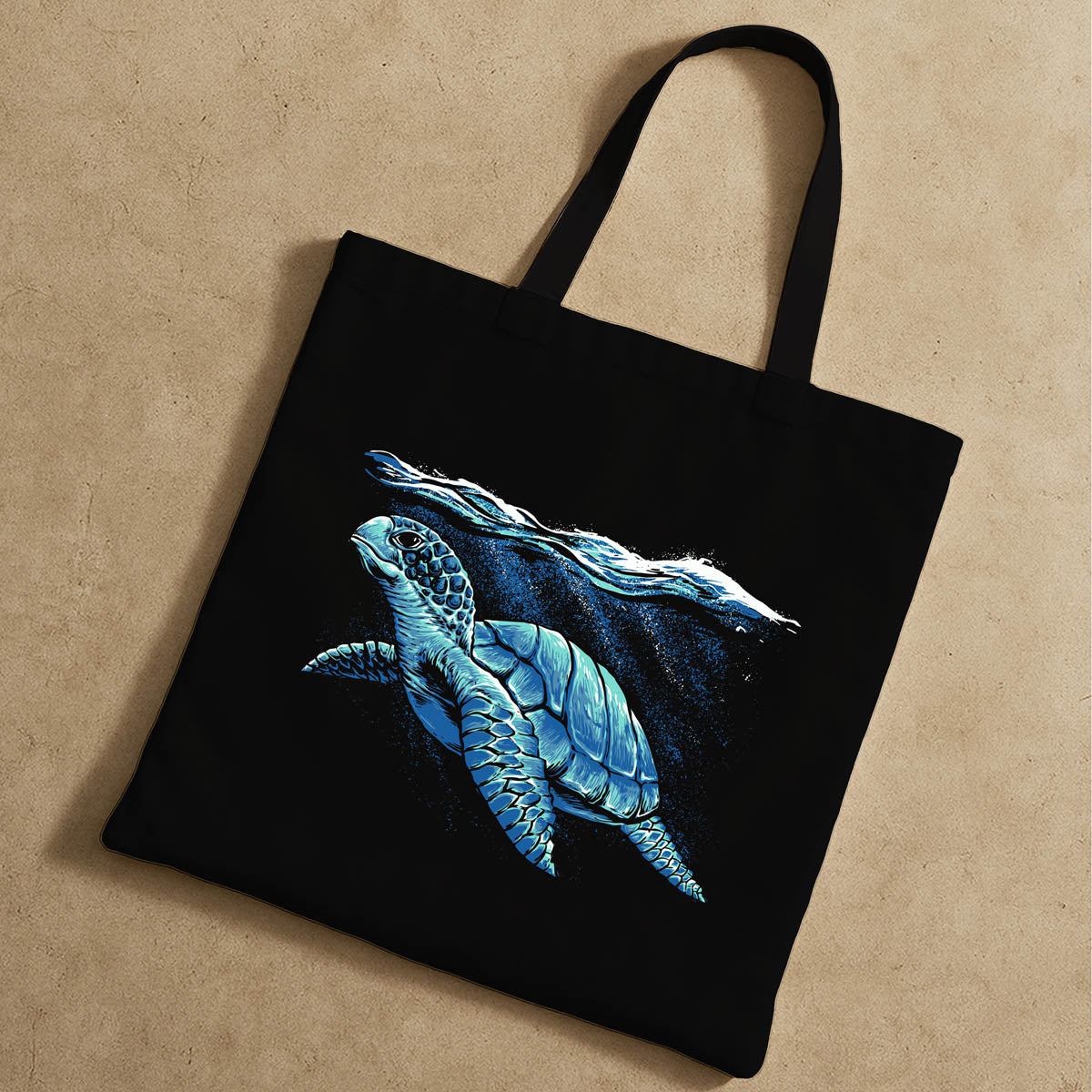 Blue Turtle Ocean Theme Tote Bag 4