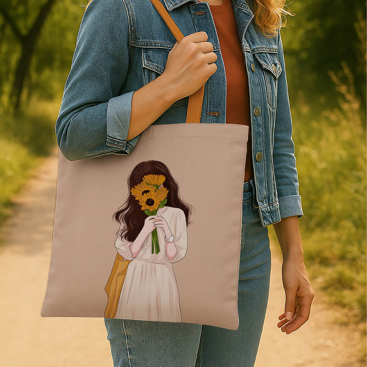 Shy Girl Canvas Tote Bag 2