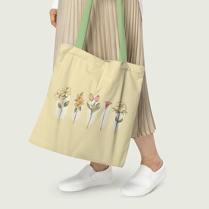 Floral Art Canvas Tote Bag 4