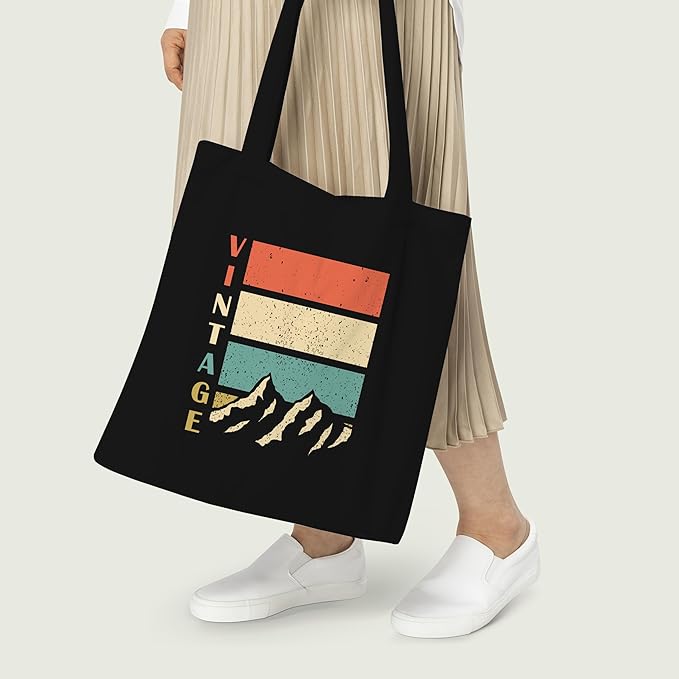 Vintage Mountain Art Canvas Tote Bag 4