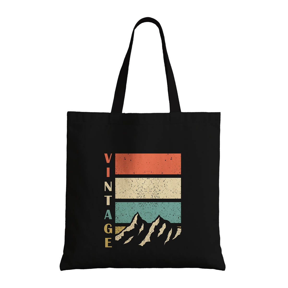 Vintage Mountain Art Canvas Tote Bag 5