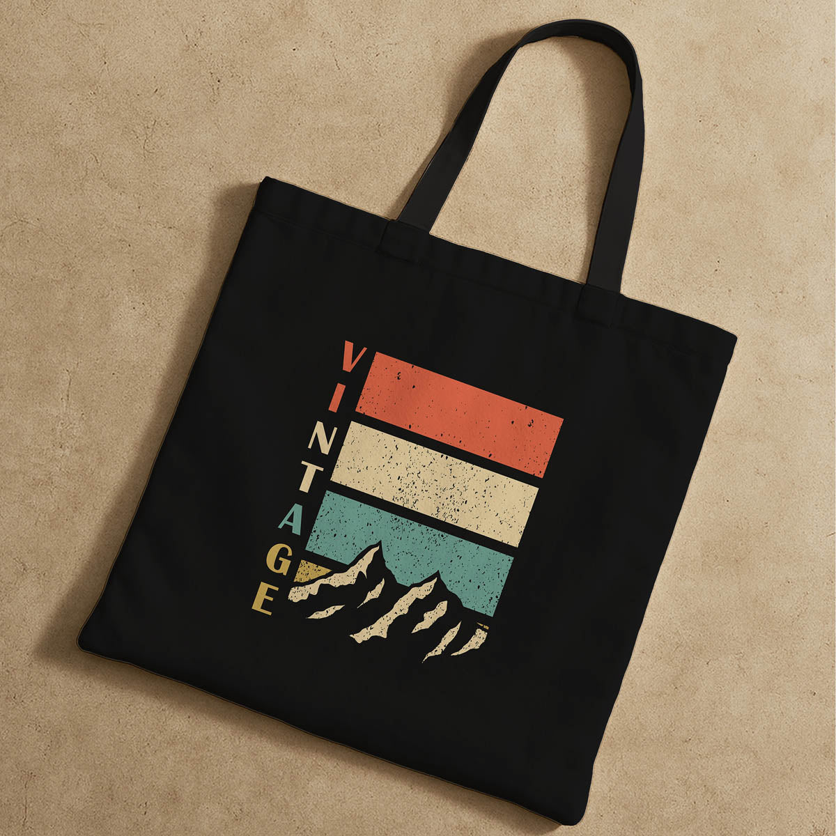 Vintage Mountain Art Canvas Tote Bag 3