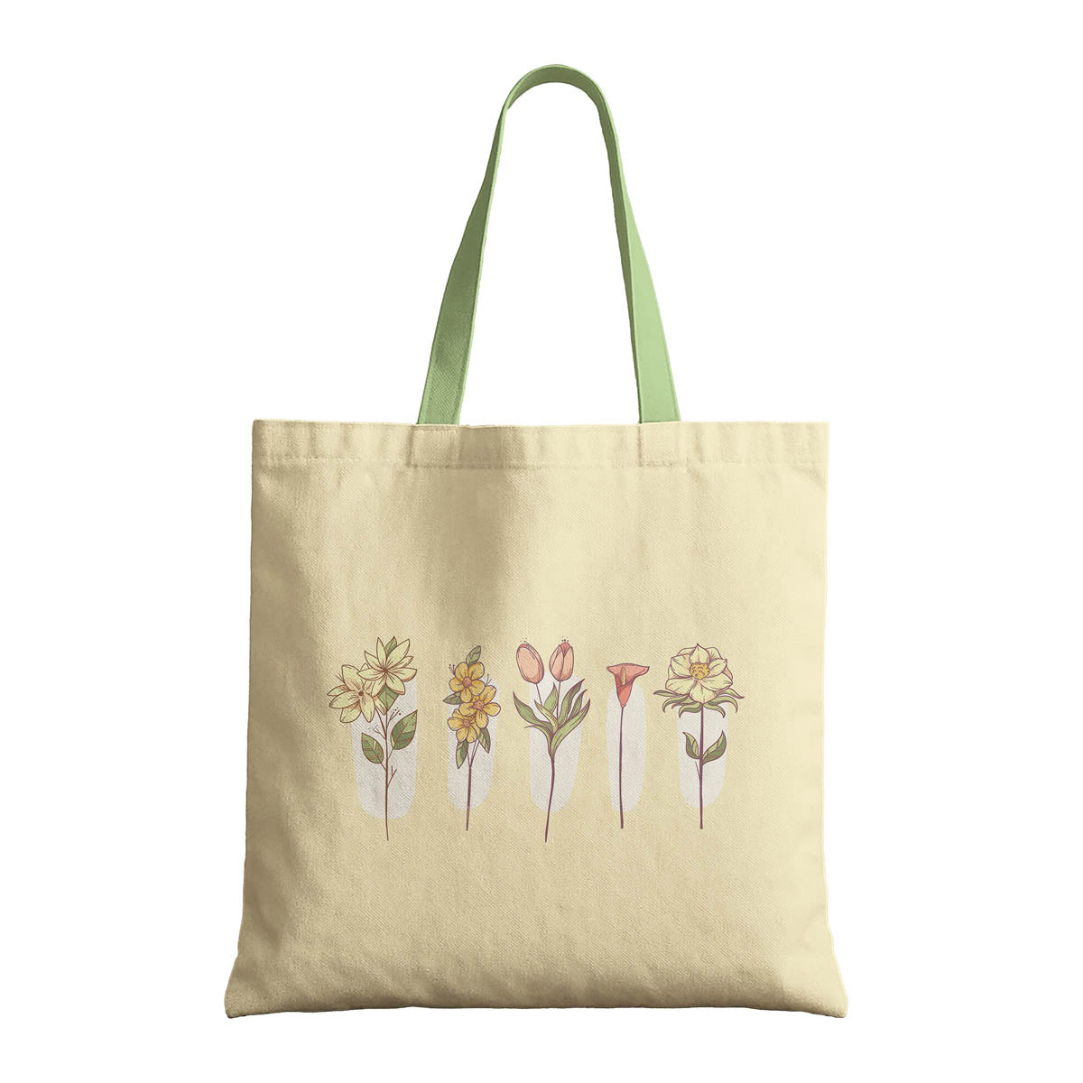 Floral Art Canvas Tote Bag 5