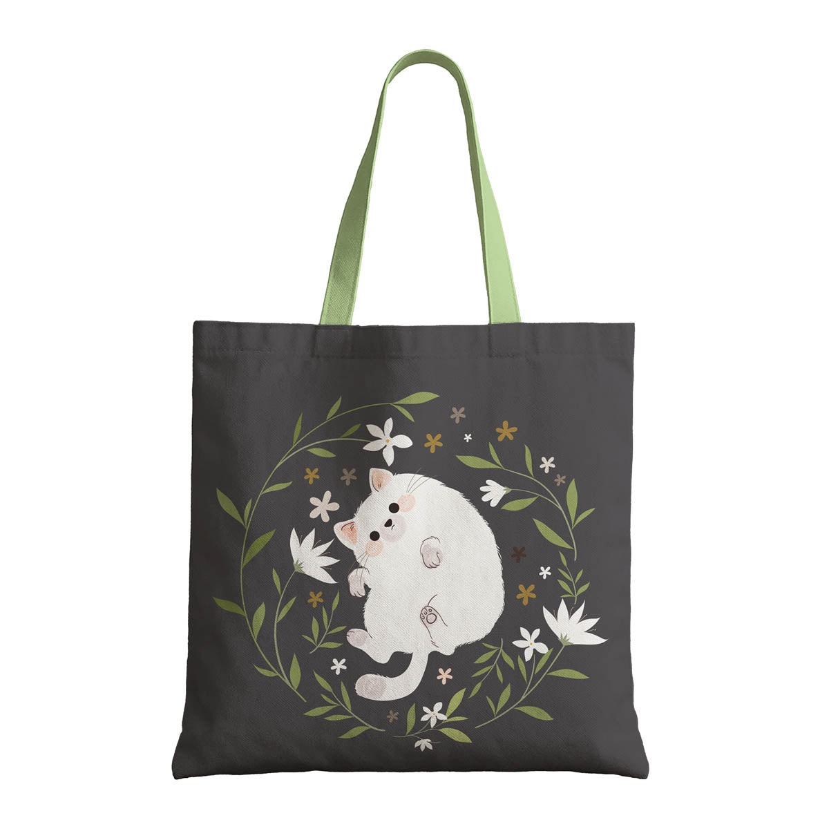 Cute Cat Canvas Tote Bag 5