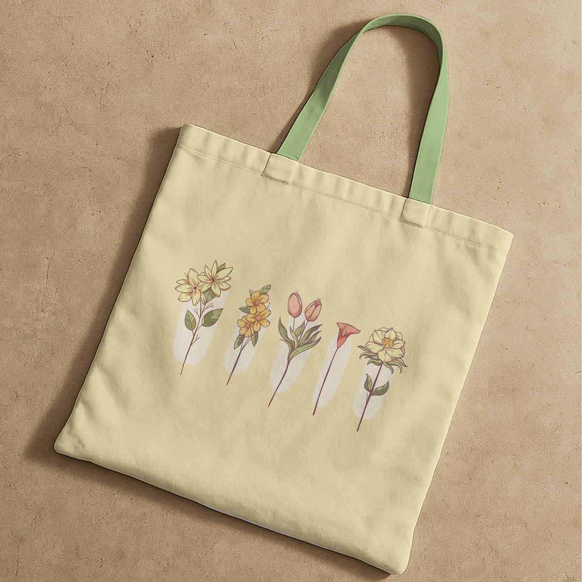 Floral Art Canvas Tote Bag 3