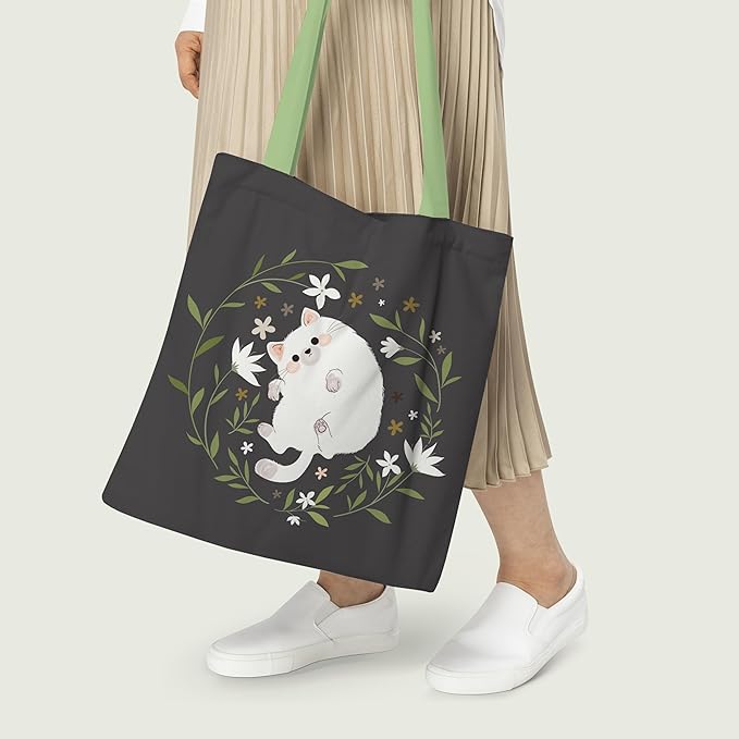 Cute Cat Canvas Tote Bag 4