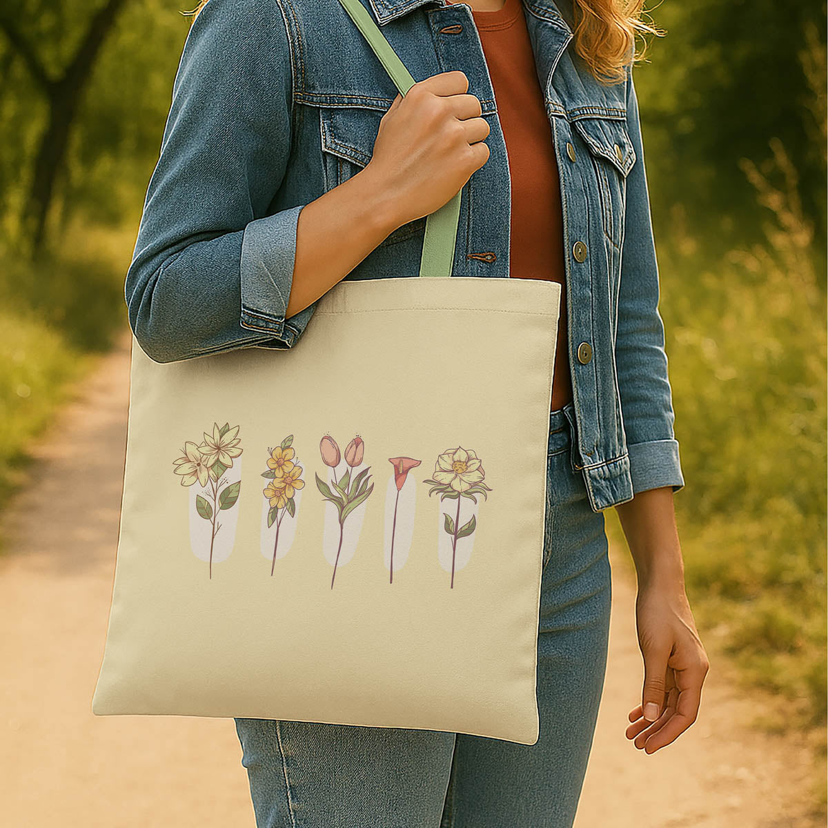 Floral Art Canvas Tote Bag 2