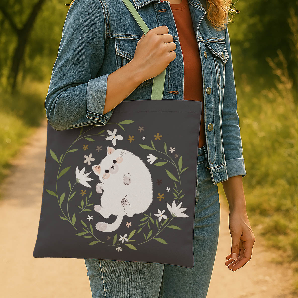 Cute Cat Canvas Tote Bag 2