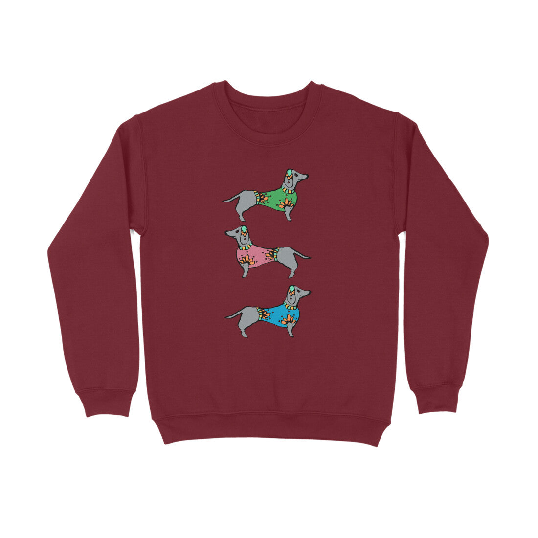 Sweatshirt (Men) - Three Dachshunds (8 Colours) 5