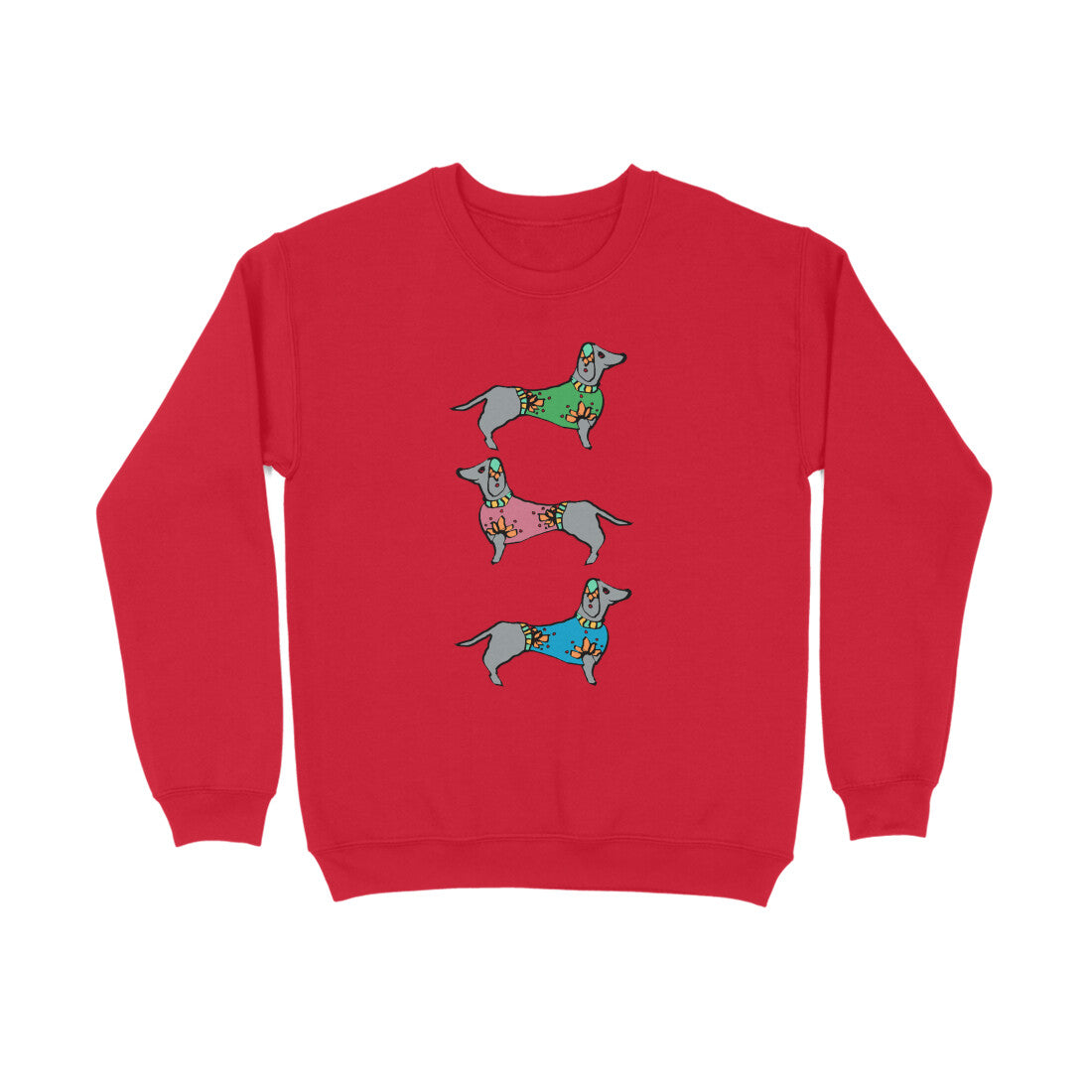 Sweatshirt (Men) - Three Dachshunds (8 Colours) 1