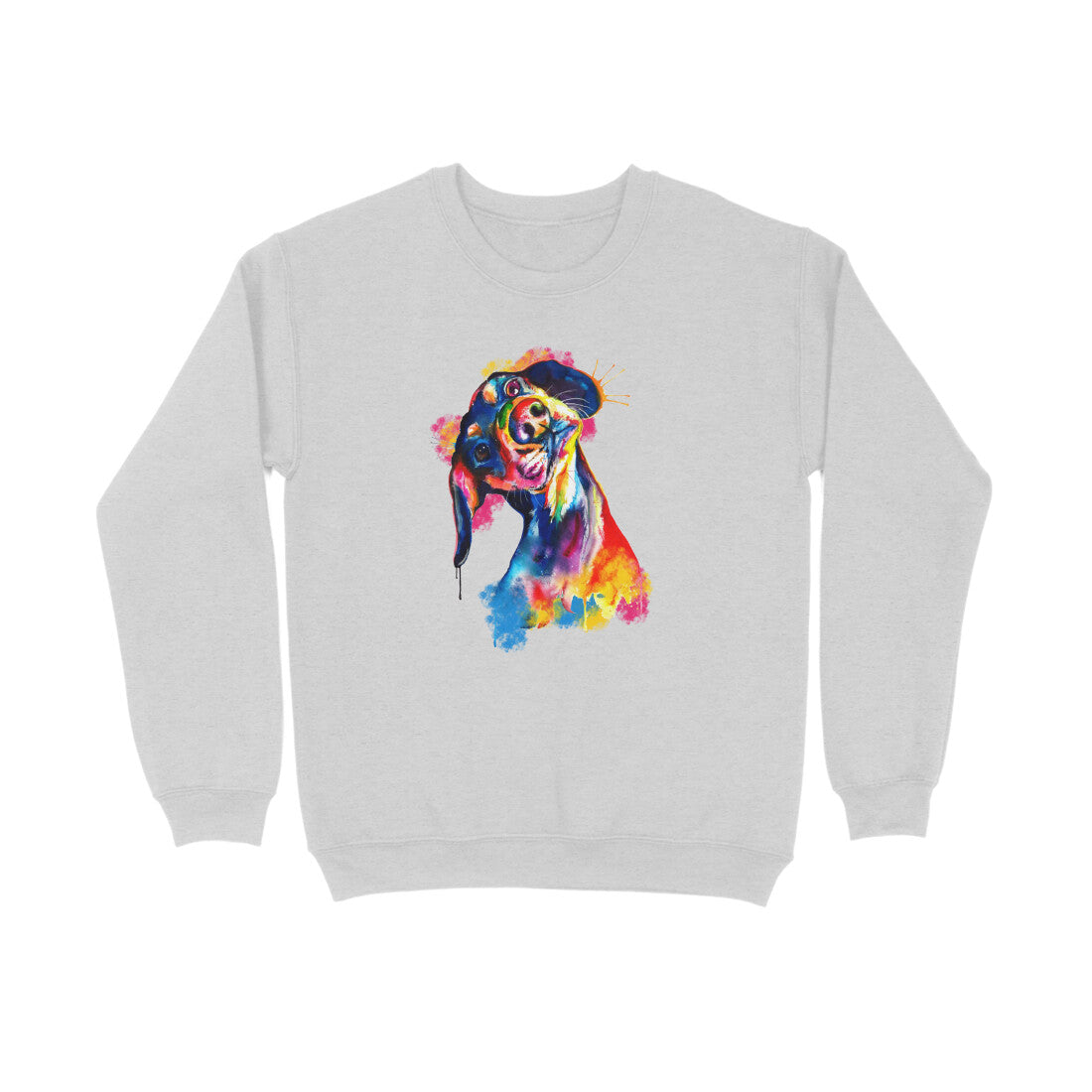 Sweatshirt (Men) - Tilted Head Rainbow Dog (8 Colours) 3