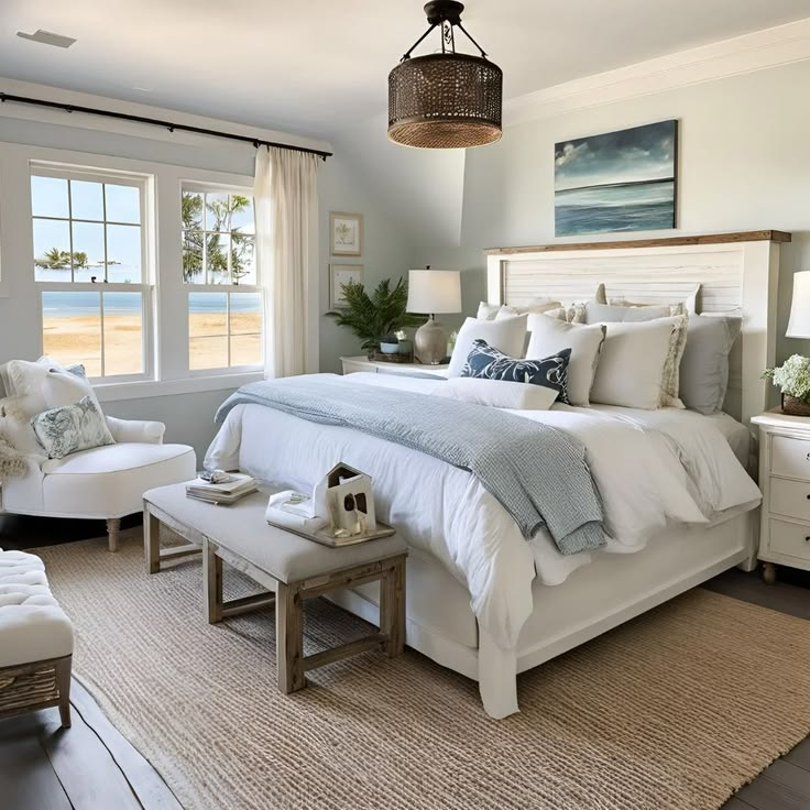 Blend Coastal and Farmhouse Bedroom Design