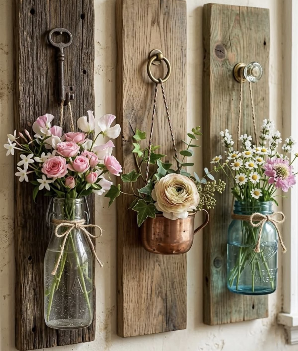 Wall Decor: Galvanized Metal and Mason Jars