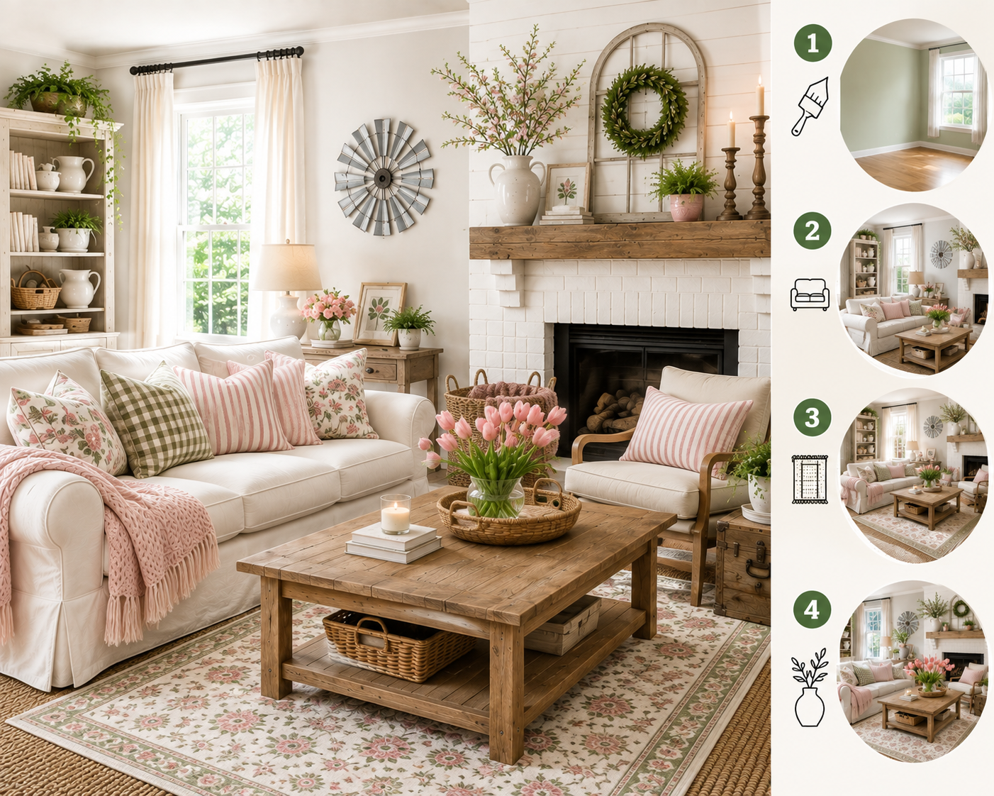How to Transition Farmhouse Style Living Rooms