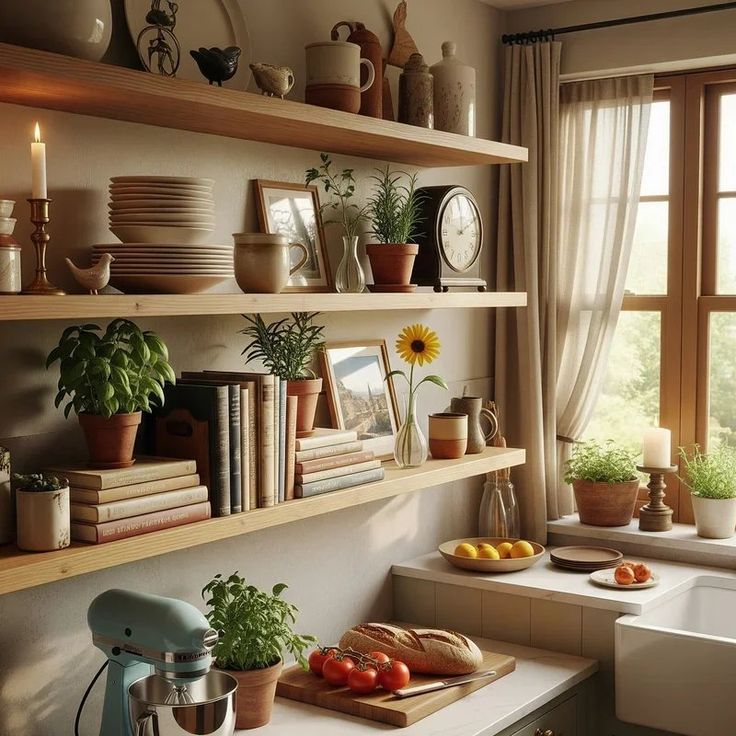 Install Reclaimed Wood Floating Shelves for Open Display