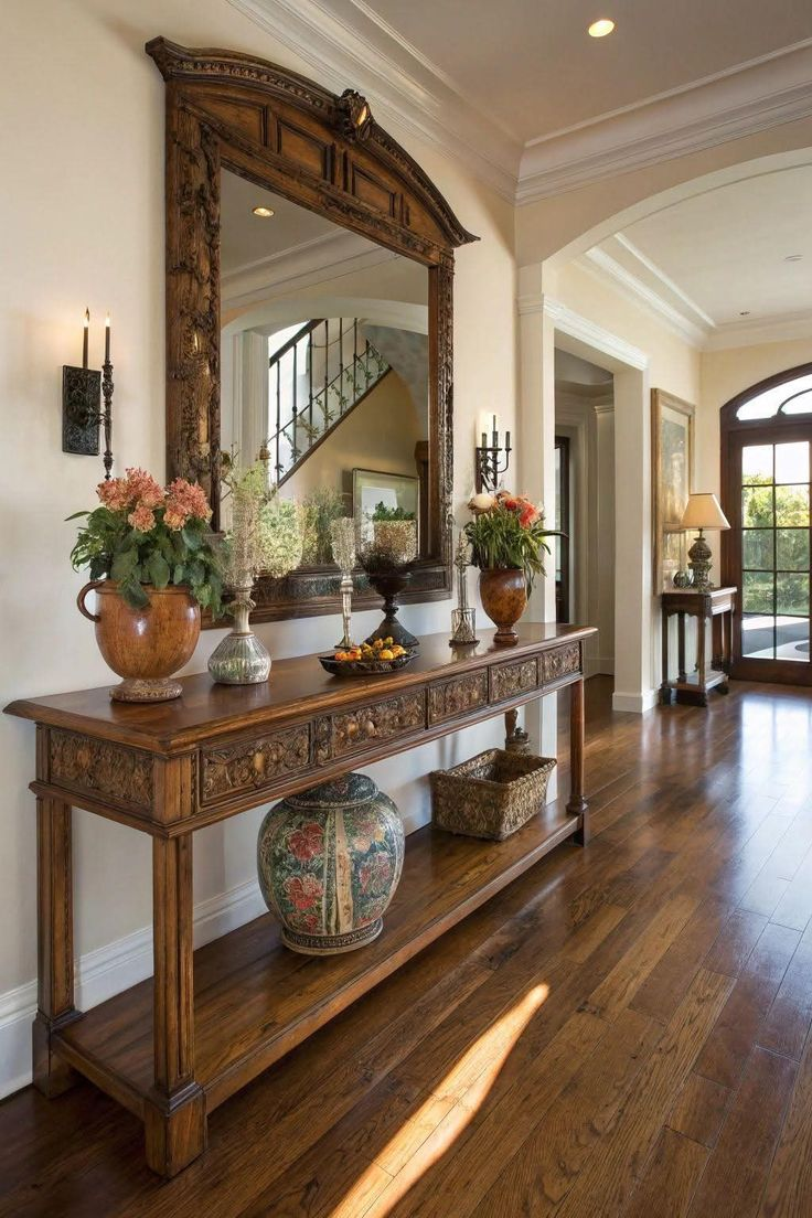 Hang Distressed Window Pane Mirrors to Expand Space