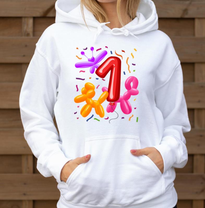 1st Birthday _ Balloon Animals Themed Birthday _ - Unisex Hoodie