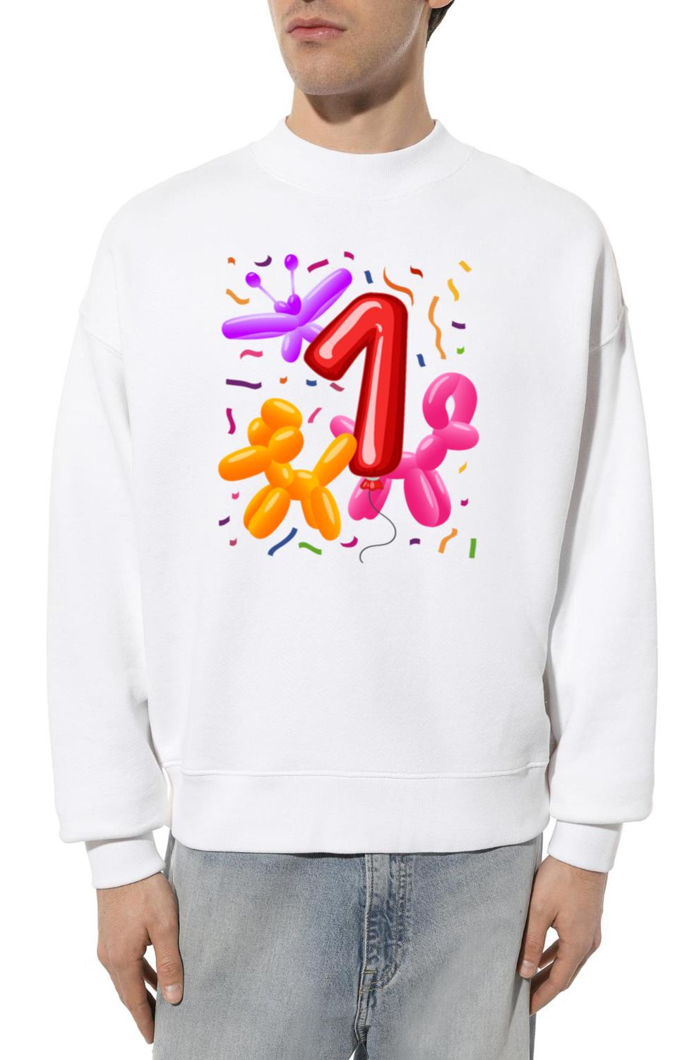 1st Birthday _ Balloon Animals Themed Birthday _ - Unisex Sweatshirt