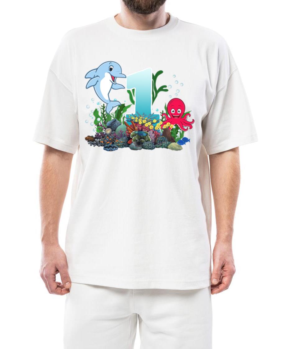 1st Birthday Sea Fish Ocean Animals Aquarium - Unisex Standard T-Shirt