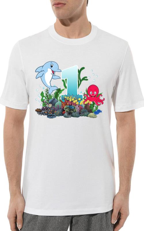 1st Birthday Sea Fish Ocean Animals Aquarium - Unisex Standard T-Shirt