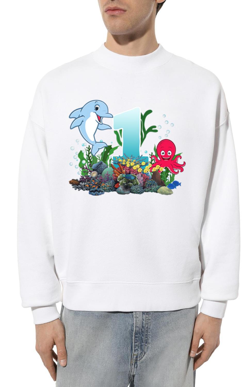 1st Birthday Sea Fish Ocean Animals Aquarium - Unisex Sweatshirt
