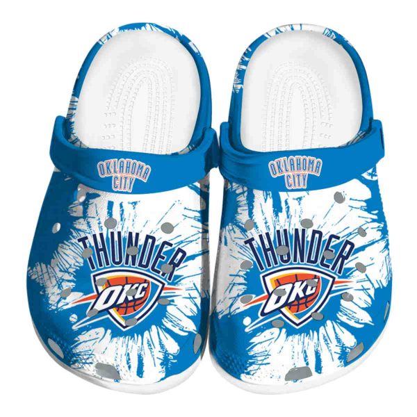 2025 NBA Finals Champions Oklahoma City Thunder Splatter Graphics Crocs