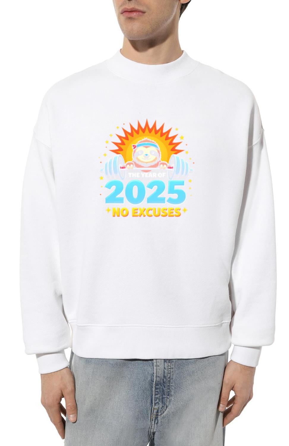 2025 Resolution Funny Fitness Workout Gym Sloth We - Unisex Sweatshirt